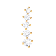 Minimal Moissanite Crawler Earring For Helix Piercing