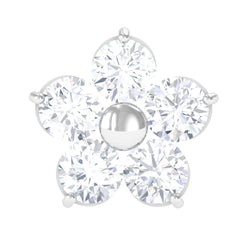 Round Moissanite Simple Flower Earring for Conch Piercing