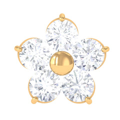 Round Moissanite Simple Flower Earring for Conch Piercing