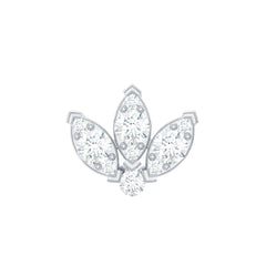 Certified Moissanite Lotus Earring for Cartilage Piercing