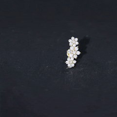 Certified Moissanite Flower Ear Climber Earring