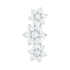 Certified Moissanite Flower Ear Climber Earring