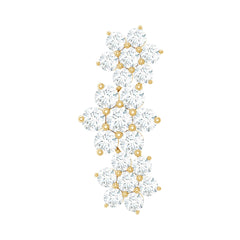 Certified Moissanite Flower Ear Climber Earring