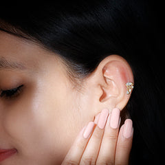 Marquise Diamond Drop Earring for Helix Piercing