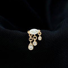 Marquise Diamond Drop Earring for Helix Piercing
