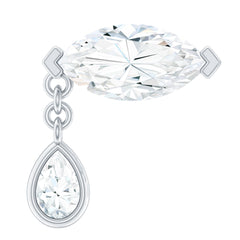 Real Marquise Diamond Cartilage Drop Earring