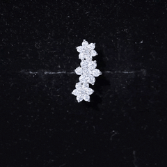 Certified Moissanite Floral Ear Climber Earring