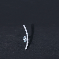 Certified Moissanite Curved Climber Earring for Her