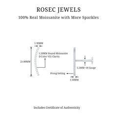 Certified Moissanite Curved Climber Earring for Her