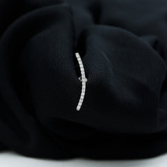 Certified Moissanite Curved Climber Earring for Her