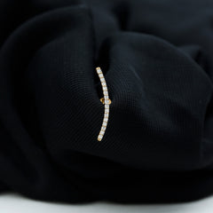 Certified Moissanite Curved Climber Earring for Her