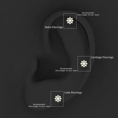 Minimalist Moissanite Flower Cartilage Earring