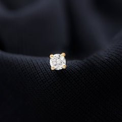 Dainty Round Moissanite Solitaire Tragus Earring