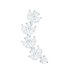 Nature Inspired Diamond Leaf Crawler Helix Earring