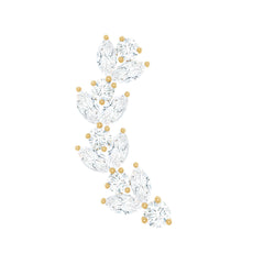 Nature Inspired Diamond Leaf Crawler Helix Earring