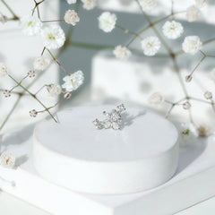 Diamond Flower Crawler Earring