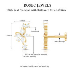 Diamond Flower Crawler Earring
