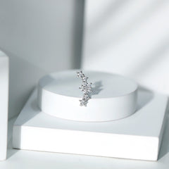 Unique Moissanite Star Crawler Earring for Helix Piercing
