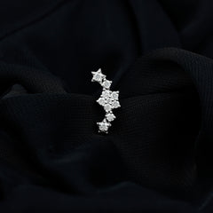 Unique Moissanite Star Crawler Earring for Helix Piercing