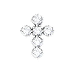 Moissanite Gold Cross Earring for Cartilage Piercing