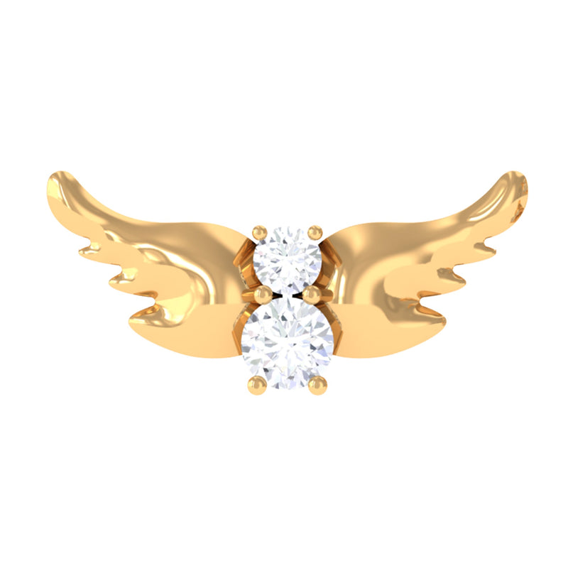 Round Moissanite Bat Earring for Cartilage Piercing