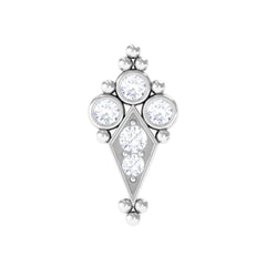 Diamond Art Deco Cartilage Earring with Beads