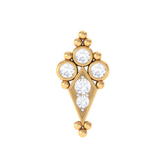 Diamond Art Deco Cartilage Earring with Beads