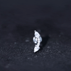Certified Moissanite Curved Cartilage Earring