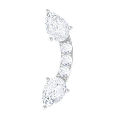 Certified Moissanite Curved Cartilage Earring