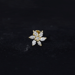Marquise Moissanite Flower Earring for Cartilage Piercing