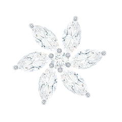 Marquise Moissanite Flower Earring for Cartilage Piercing
