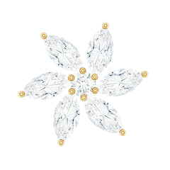 Marquise Moissanite Flower Earring for Cartilage Piercing