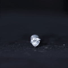 Heart Shape Moissanite Earring for Tragus Piercing