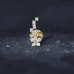 Moissanite Ear Crawler Earring for Cartilage Piercing