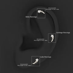Moissanite Ear Crawler Earring for Cartilage Piercing