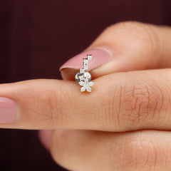 Moissanite Ear Crawler Earring for Cartilage Piercing