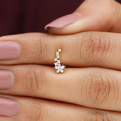 Moissanite Ear Crawler Earring for Cartilage Piercing