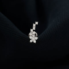 Moissanite Ear Crawler Earring for Cartilage Piercing