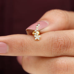 Moissanite Ear Crawler Earring for Cartilage Piercing