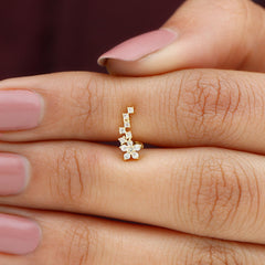 Moissanite Ear Crawler Earring for Cartilage Piercing