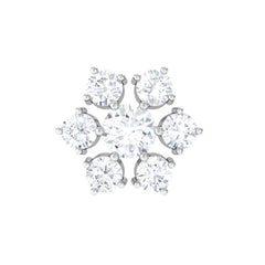 Round Cut Moissanite Cluster Floral Cartilage Earring