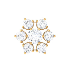 Round Cut Moissanite Cluster Floral Cartilage Earring