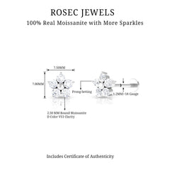 Certified Moissanite Flower Conch Earring for Women
