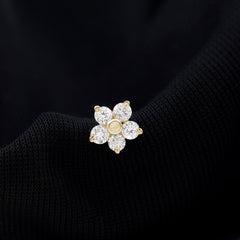 Certified Moissanite Flower Conch Earring for Women