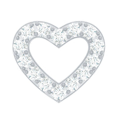Certified Moissanite Open Heart Earring for Helix Piercing