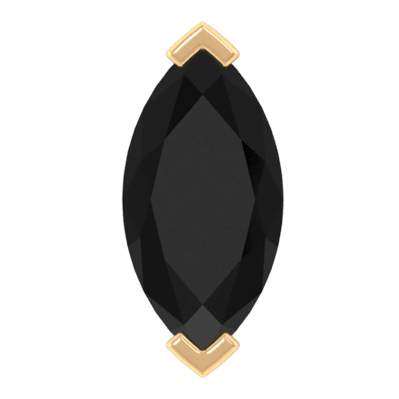 Natural 0.74 Carat Marquise Shape Black Onyx Conch Earring