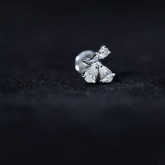 Dainty Moissanite Fly Earring for Helix Piercing