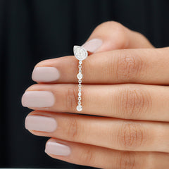 Natural Diamond Chain Dangle Earring for Cartilage Piercing