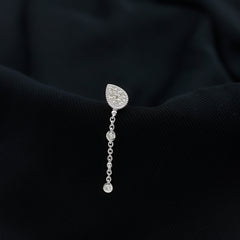 Natural Diamond Chain Dangle Earring for Cartilage Piercing