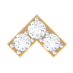 Round Moissanite Chevron Tragus Earring for Women